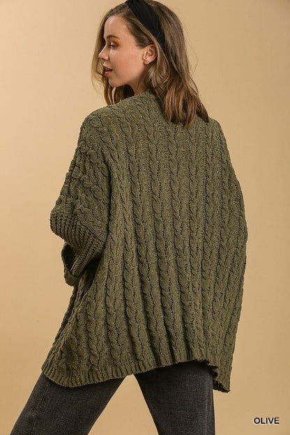 Caroling Cable Knit Cardigan