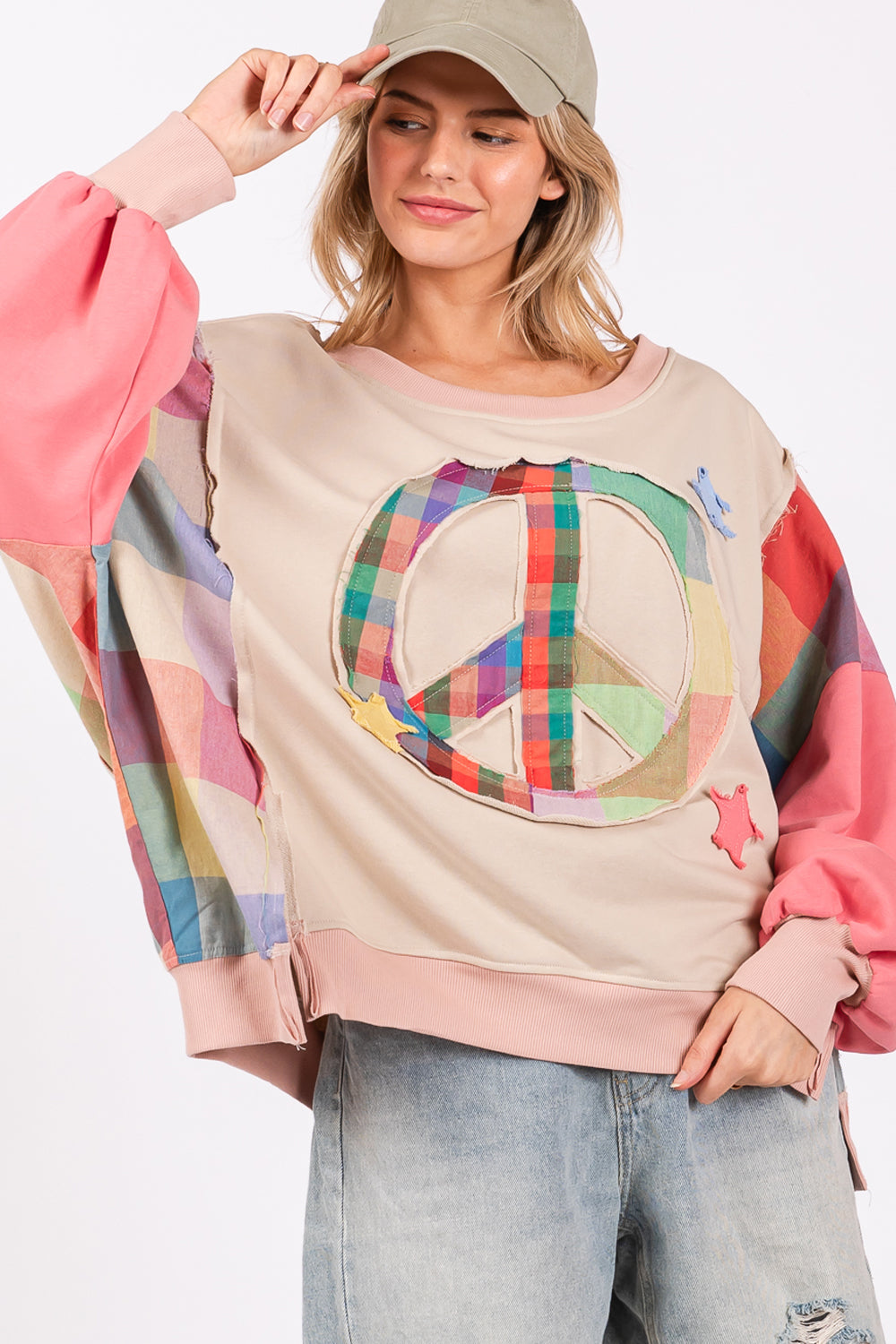 Peace & Plaid Sweatshirt